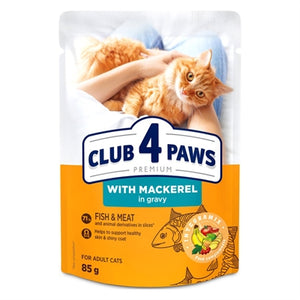 Club 4 Paws Premium Adult Mackerel In Gravy Pouch